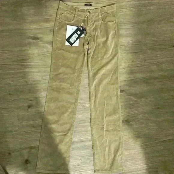 CNC Costume National Pants - CNC Velour Beige Camel Slim Bootcut Pants Size 25 Y2K 90s